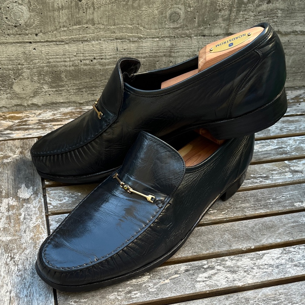 Florsheim Midnight Blue Deep Navy Horsebit Leather Men's Loafers Royal Imperial